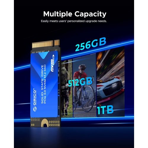 SSD-диск ORICO J10 3D NAND 512GB M.2 (2242 PCI-E) NVMe x4 (ORICO-J10-2242-512GB-BL-BP) купить в Украине: Киев, Днепр, Харьков, Одесса  | Проверка совместимости, низкая цена, отзывы, характеристики от TELEMART фото