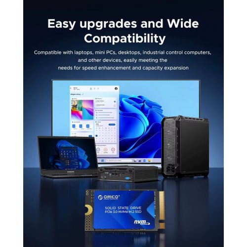 SSD-диск ORICO J10 3D NAND 512GB M.2 (2242 PCI-E) NVMe x4 (ORICO-J10-2242-512GB-BL-BP) купить в Украине: Киев, Днепр, Харьков, Одесса  | Проверка совместимости, низкая цена, отзывы, характеристики от TELEMART фото