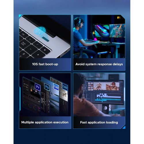 SSD-диск ORICO J10 3D NAND 1TB M.2 (2242 PCI-E) NVMe x4 (ORICO-J10-2242-1TB-BL-BP) купить в Украине: Киев, Днепр, Харьков, Одесса  | Проверка совместимости, низкая цена, отзывы, характеристики от TELEMART фото