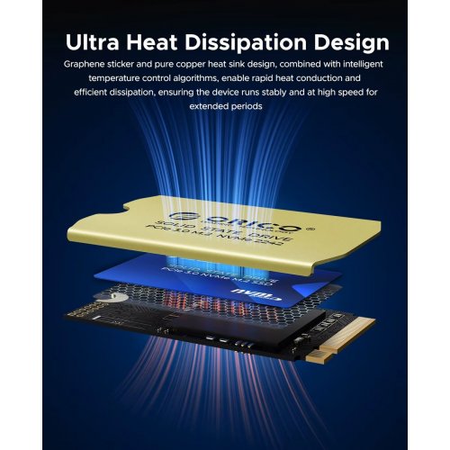 SSD-диск ORICO J10 3D NAND 1TB M.2 (2242 PCI-E) NVMe x4 (ORICO-J10-2242-1TB-BL-BP) купить в Украине: Киев, Днепр, Харьков, Одесса  | Проверка совместимости, низкая цена, отзывы, характеристики от TELEMART фото