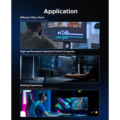 SSD-диск ORICO J10 3D NAND 1TB M.2 (2242 PCI-E) NVMe x4 (ORICO-J10-2242-1TB-BL-BP) купить в Украине: Киев, Днепр, Харьков, Одесса  | Проверка совместимости, низкая цена, отзывы, характеристики от TELEMART фото