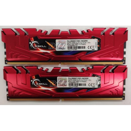 Озп G.Skill DDR4 16GB (2x8GB) 2666Mhz Ripjaws 4 Red (F4-2666C15D-16GRR) (Відновлено продавцем, 849565) купити в Україні: Київ, Львів, Хмельницький, Тернопіль, Івано-Франківськ | Перевірка сумісності, низька ціна, відгуки, характеристики від TELEMART фото