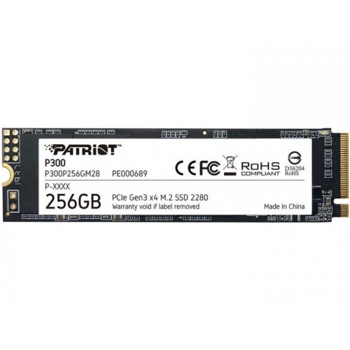 Уценка ssd-диск Patriot P300 256GB M.2 (2280 PCI-E) NVMe x4 (P300P256GM28) (Вскрытая упаковка, 849590) купить в Украине: Киев, Днепр, Харьков, Одесса  | Проверка совместимости, низкая цена, отзывы, характеристики от TELEMART фото