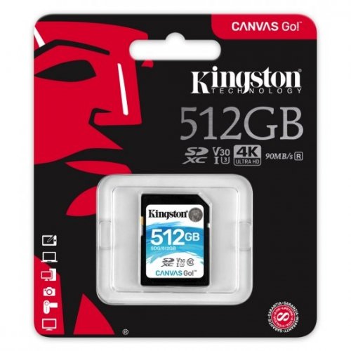 Купити Карта пам'яті Kingston SDXC 512GB Class 10 UHS-I (без адаптера) (SDG/512GB) - ціна в Києві, Львові, Вінниці, Хмельницькому, Франківську, Україні | інтернет-магазин TELEMART.UA фото