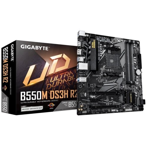 Уценка материнская плата Gigabyte B550M DS3H R2 (sAM4, AMD B550) (Вскрытая упаковка, 849864) купить в Украине: Киев, Днепр, Харьков, Одесса  | Проверка совместимости, низкая цена, отзывы, характеристики от TELEMART фото