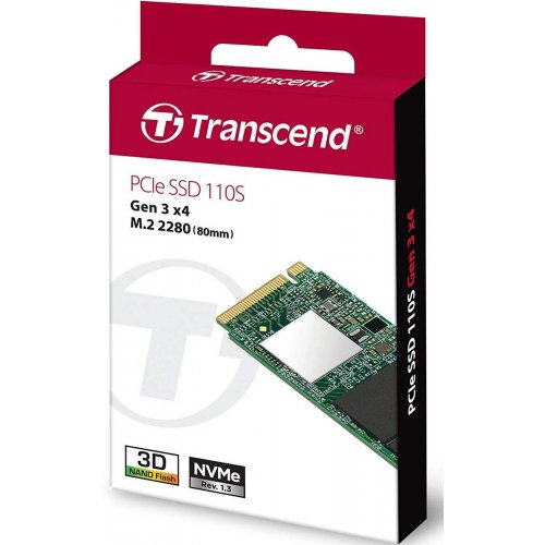 Ssd-диск Transcend MTE110 256GB M.2 (2280 PCI-E) (TS256GMTE110S) (Стан нового, 849866) купити в Україні: Київ, Львів, Хмельницький, Тернопіль, Івано-Франківськ | Перевірка сумісності, низька ціна, відгуки, характеристики від TELEMART фото