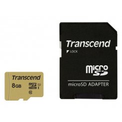 Карта памяти Transcend microSDHC 8GB Class 10 UHS-I (с адаптером) (TS8GUSD500S)