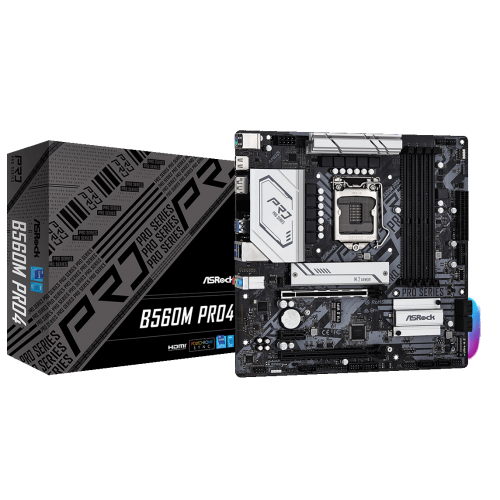 Материнская плата AsRock B560M Pro4 (s1200, Intel B560) (Восстановлено продавцом, 850594) купить в Украине: Киев, Днепр, Харьков, Одесса  | Проверка совместимости, низкая цена, отзывы, характеристики от TELEMART фото