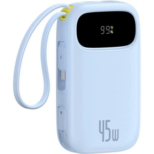 Powerbank Baseus EnerFill FC31 20000mAh 45W with Built-In USB Type-C/Lightning Cable (E0028D03) Blue купить в Украине: Киев, Днепр, Харьков, Одесса  | Низкая цена, отзывы, характеристики от TELEMART фото