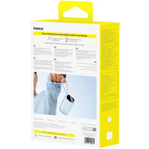 Powerbank Baseus EnerFill FC31 20000mAh 45W with Built-In USB Type-C/Lightning Cable (E0028D03) Blue купить в Украине: Киев, Днепр, Харьков, Одесса  | Низкая цена, отзывы, характеристики от TELEMART фото