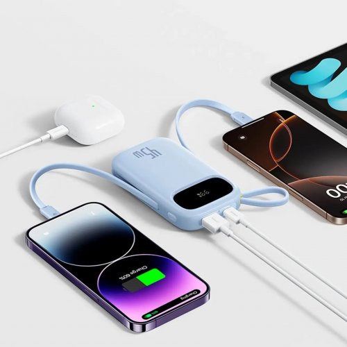 Powerbank Baseus EnerFill FC31 20000mAh 45W with Built-In USB Type-C/Lightning Cable (E0028D03) Blue купить в Украине: Киев, Днепр, Харьков, Одесса  | Низкая цена, отзывы, характеристики от TELEMART фото