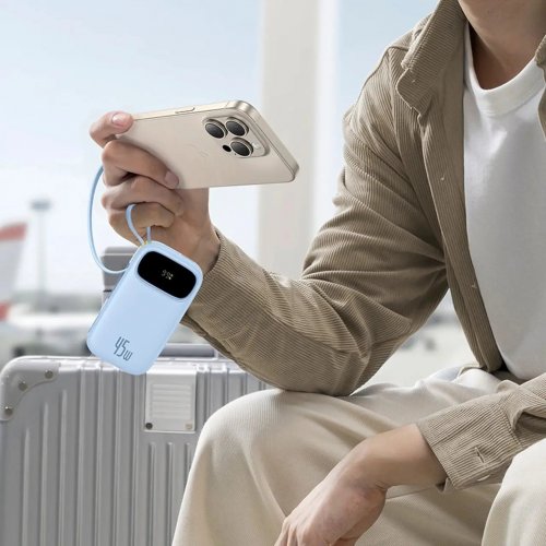 Powerbank Baseus EnerFill FC31 20000mAh 45W with Built-In USB Type-C/Lightning Cable (E0028D03) Blue купить в Украине: Киев, Днепр, Харьков, Одесса  | Низкая цена, отзывы, характеристики от TELEMART фото