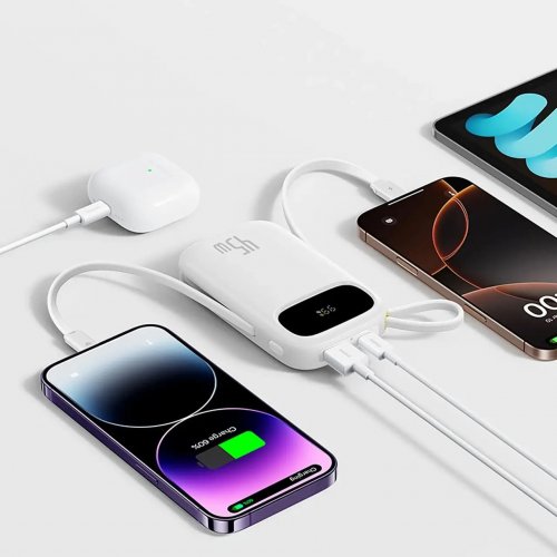 Powerbank Baseus EnerFill FC31 20000mAh 45W with Built-In USB Type-C/Lightning Cable (E0028D01) White купити в Україні: Київ, Львів, Хмельницький, Тернопіль, Івано-Франківськ | Низька ціна, відгуки, характеристики від TELEMART фото