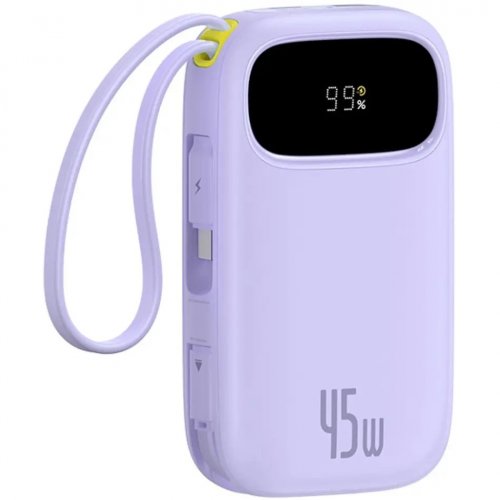 Powerbank Baseus EnerFill FC31 20000mAh 45W with Built-In USB Type-C/Lightning Cable (E0028D02) Purple купити в Україні: Київ, Львів, Хмельницький, Тернопіль, Івано-Франківськ | Низька ціна, відгуки, характеристики від TELEMART фото