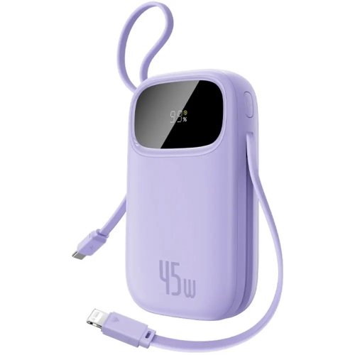 Powerbank Baseus EnerFill FC31 20000mAh 45W with Built-In USB Type-C/Lightning Cable (E0028D02) Purple купити в Україні: Київ, Львів, Хмельницький, Тернопіль, Івано-Франківськ | Низька ціна, відгуки, характеристики від TELEMART фото