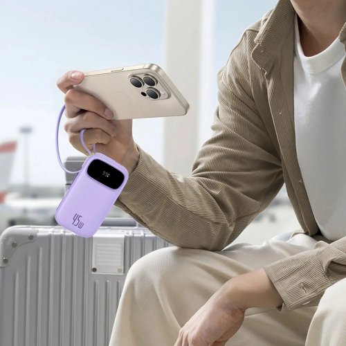 Powerbank Baseus EnerFill FC31 20000mAh 45W with Built-In USB Type-C/Lightning Cable (E0028D02) Purple купити в Україні: Київ, Львів, Хмельницький, Тернопіль, Івано-Франківськ | Низька ціна, відгуки, характеристики від TELEMART фото