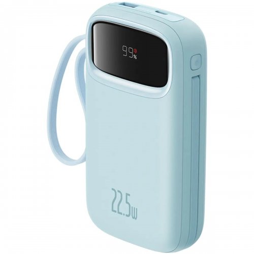 Powerbank Baseus Qpow2 20000mAh 22.5W with Built-In USB Type-C/Lightning Cable (P10055002313-00) Blue купити в Україні: Київ, Львів, Хмельницький, Тернопіль, Івано-Франківськ | Низька ціна, відгуки, характеристики від TELEMART фото