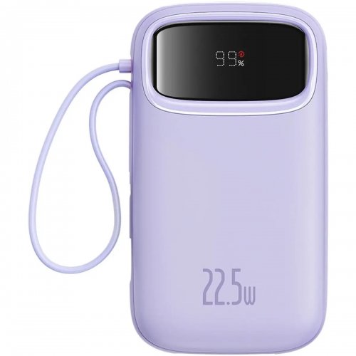Powerbank Baseus Qpow2 20000mAh 22.5W with Built-In USB Type-C/Lightning Cable (P10055002513-00) Purple купити в Україні: Київ, Львів, Хмельницький, Тернопіль, Івано-Франківськ | Низька ціна, відгуки, характеристики від TELEMART фото