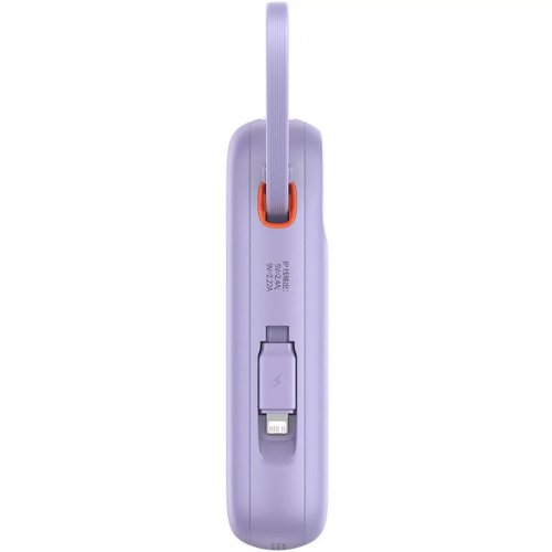 Powerbank Baseus Qpow2 20000mAh 22.5W with Built-In USB Type-C/Lightning Cable (P10055002513-00) Purple купити в Україні: Київ, Львів, Хмельницький, Тернопіль, Івано-Франківськ | Низька ціна, відгуки, характеристики від TELEMART фото