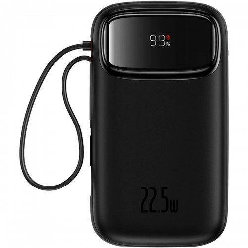 Powerbank Baseus Qpow2 20000mAh 22.5W with Built-In USB Type-C/Lightning Cable (P10055002113-00) Black купити в Україні: Київ, Львів, Хмельницький, Тернопіль, Івано-Франківськ | Низька ціна, відгуки, характеристики від TELEMART фото