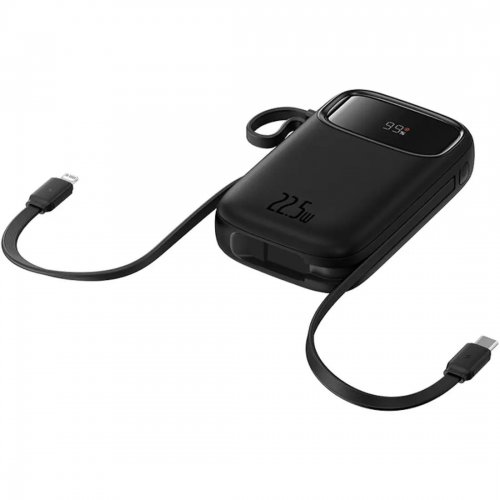 Powerbank Baseus Qpow2 20000mAh 22.5W with Built-In USB Type-C/Lightning Cable (P10055002113-00) Black купити в Україні: Київ, Львів, Хмельницький, Тернопіль, Івано-Франківськ | Низька ціна, відгуки, характеристики від TELEMART фото