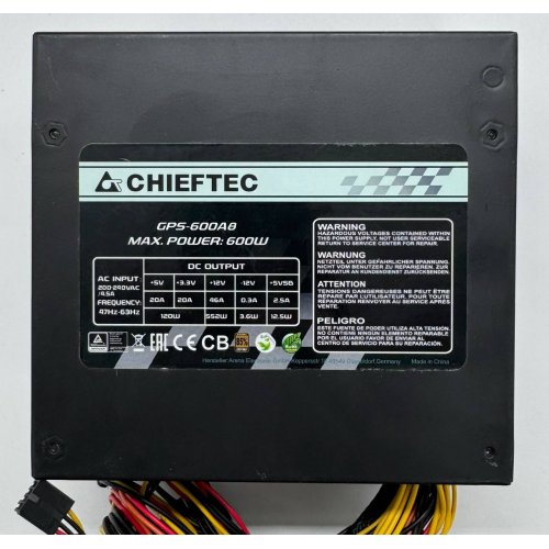 Блок питания CHIEFTEC Smart 600W (GPS-600A8) (Восстановлено продавцом, 850620) купить в Украине: Киев, Днепр, Харьков, Одесса  | Проверка совместимости, низкая цена, отзывы, характеристики от TELEMART фото