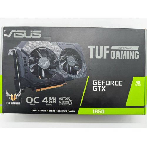 Видеокарта Asus TUF GeForce GTX 1650 Gaming OC 4096MB (TUF-GTX1650-O4GD6-GAMING) (Восстановлено продавцом, 850646) купить в Украине: Киев, Днепр, Харьков, Одесса  | Проверка совместимости, низкая цена, отзывы, характеристики от TELEMART фото