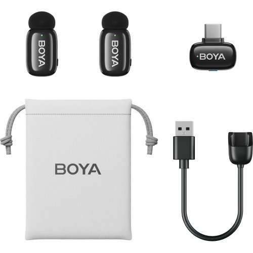 Бездротовий петличний мікрофон BOYA mini-23 Type-C Black купити в Україні: Київ, Львів, Хмельницький, Тернопіль, Івано-Франківськ | Низька ціна, відгуки, характеристики від TELEMART фото