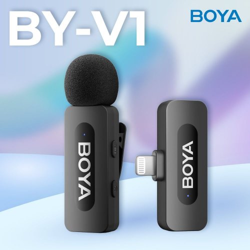 Бездротовий петличний мікрофон BOYA BY-V1 Lightning Black купити в Україні: Київ, Львів, Хмельницький, Тернопіль, Івано-Франківськ | Низька ціна, відгуки, характеристики від TELEMART фото