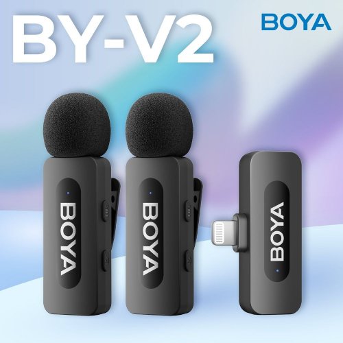 Бездротовий петличний мікрофон BOYA BY-V2 Lightning Black купити в Україні: Київ, Львів, Хмельницький, Тернопіль, Івано-Франківськ | Низька ціна, відгуки, характеристики від TELEMART фото