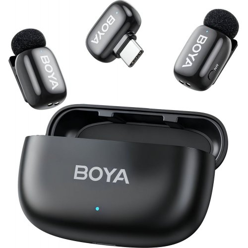 Бездротовий петличний мікрофон BOYA mini-14 Type-C Black купити в Україні: Київ, Львів, Хмельницький, Тернопіль, Івано-Франківськ | Низька ціна, відгуки, характеристики від TELEMART фото