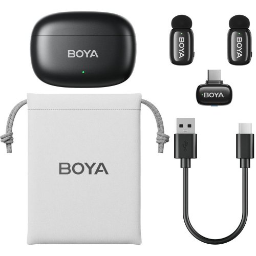 Бездротовий петличний мікрофон BOYA mini-14 Type-C Black купити в Україні: Київ, Львів, Хмельницький, Тернопіль, Івано-Франківськ | Низька ціна, відгуки, характеристики від TELEMART фото