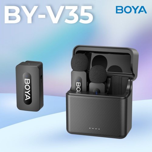 Бездротовий петличний мікрофон BOYA BY-V35 TRS for camera Black купити в Україні: Київ, Львів, Хмельницький, Тернопіль, Івано-Франківськ | Низька ціна, відгуки, характеристики від TELEMART фото