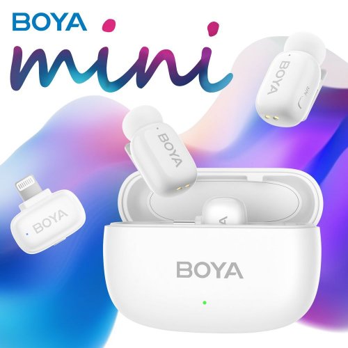 Бездротовий петличний мікрофон BOYA mini-13 Type-C/Lightning White купити в Україні: Київ, Львів, Хмельницький, Тернопіль, Івано-Франківськ | Низька ціна, відгуки, характеристики від TELEMART фото