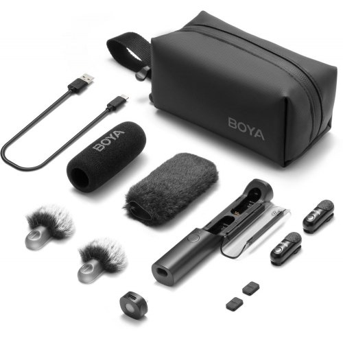Бездротовий мікрофон BOYA Magic-05 Type-C Black купити в Україні: Київ, Львів, Хмельницький, Тернопіль, Івано-Франківськ | Низька ціна, відгуки, характеристики від TELEMART фото