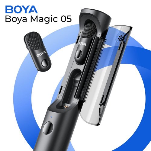 Бездротовий мікрофон BOYA Magic-05 Type-C Black купити в Україні: Київ, Львів, Хмельницький, Тернопіль, Івано-Франківськ | Низька ціна, відгуки, характеристики від TELEMART фото