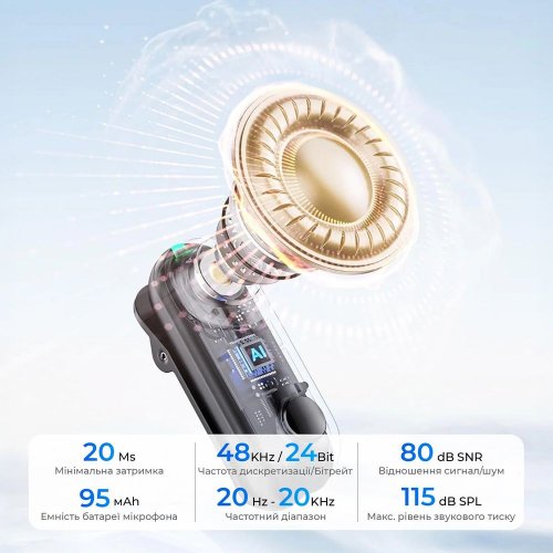 Бездротовий мікрофон BOYA Magic-05 Type-C Black купити в Україні: Київ, Львів, Хмельницький, Тернопіль, Івано-Франківськ | Низька ціна, відгуки, характеристики від TELEMART фото