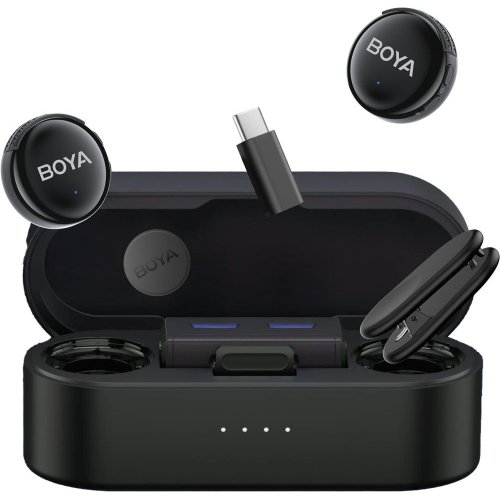 Бездротовий мікрофон BOYA LINK 3-02 Type-C/TRS Black купити в Україні: Київ, Львів, Хмельницький, Тернопіль, Івано-Франківськ | Низька ціна, відгуки, характеристики від TELEMART фото