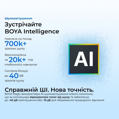 Бездротовий мікрофон BOYA Magic-03 Type-C/TRS Black купити в Україні: Київ, Львів, Хмельницький, Тернопіль, Івано-Франківськ | Низька ціна, відгуки, характеристики від TELEMART фото