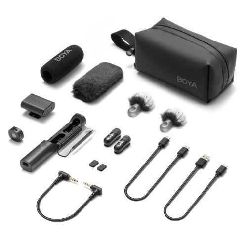 Бездротовий мікрофон BOYA Magic-03 Type-C/TRS Black купити в Україні: Київ, Львів, Хмельницький, Тернопіль, Івано-Франківськ | Низька ціна, відгуки, характеристики від TELEMART фото