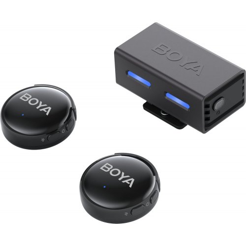 Бездротовий мікрофон BOYA LINK 3-01 Type-C/TRS/Lightning Black купити в Україні: Київ, Львів, Хмельницький, Тернопіль, Івано-Франківськ | Низька ціна, відгуки, характеристики від TELEMART фото