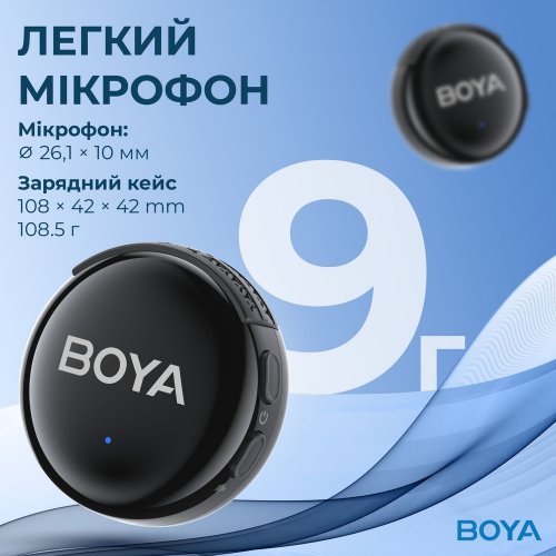 Бездротовий мікрофон BOYA LINK 3-01 Type-C/TRS/Lightning Black купити в Україні: Київ, Львів, Хмельницький, Тернопіль, Івано-Франківськ | Низька ціна, відгуки, характеристики від TELEMART фото