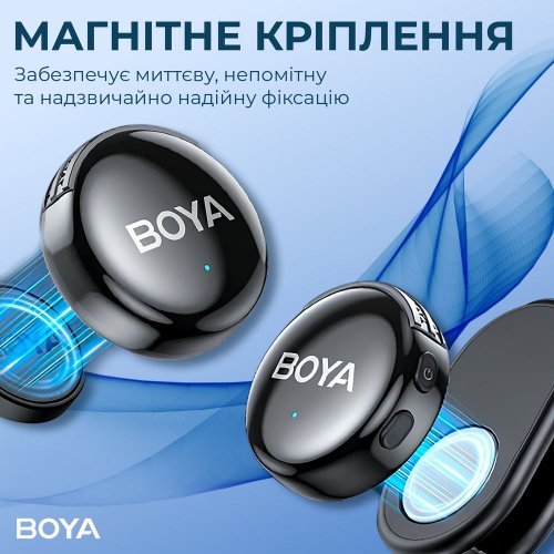 Бездротовий мікрофон BOYA LINK 3-01 Type-C/TRS/Lightning Black купити в Україні: Київ, Львів, Хмельницький, Тернопіль, Івано-Франківськ | Низька ціна, відгуки, характеристики від TELEMART фото