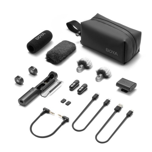 Бездротовий мікрофон BOYA Magic-02 Type-C/Lightning Black купити в Україні: Київ, Львів, Хмельницький, Тернопіль, Івано-Франківськ | Низька ціна, відгуки, характеристики від TELEMART фото