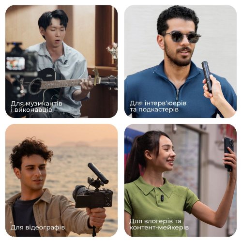 Бездротовий мікрофон BOYA Magic-02 Type-C/Lightning Black купити в Україні: Київ, Львів, Хмельницький, Тернопіль, Івано-Франківськ | Низька ціна, відгуки, характеристики від TELEMART фото