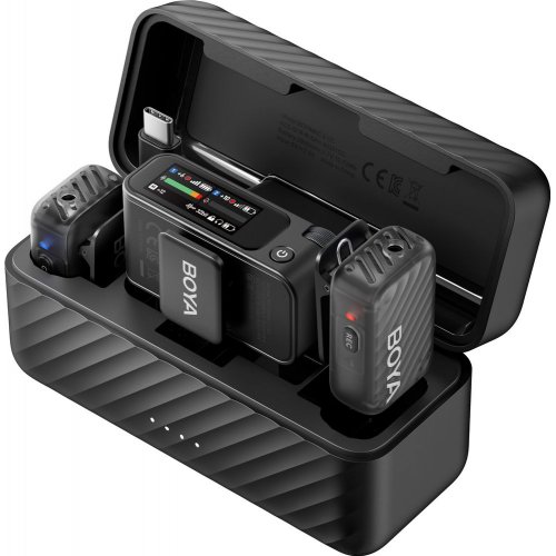 Бездротовий мікрофон BOYA MIC 2-02 Type-C/TRS Black купити в Україні: Київ, Львів, Хмельницький, Тернопіль, Івано-Франківськ | Низька ціна, відгуки, характеристики від TELEMART фото