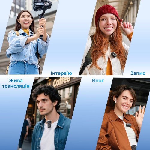 Бездротовий мікрофон BOYA MIC 2-02 Type-C/TRS Black купити в Україні: Київ, Львів, Хмельницький, Тернопіль, Івано-Франківськ | Низька ціна, відгуки, характеристики від TELEMART фото