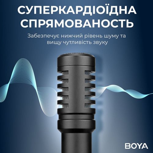 Універсальний мікрофон для камери BOYA BY-MM1+ Black купити в Україні: Київ, Львів, Хмельницький, Тернопіль, Івано-Франківськ | Низька ціна, відгуки, характеристики від TELEMART фото