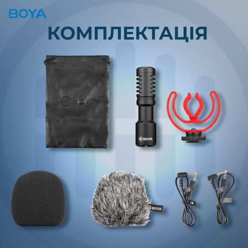 Універсальний мікрофон для камери BOYA BY-MM1+ Black купити в Україні: Київ, Львів, Хмельницький, Тернопіль, Івано-Франківськ | Низька ціна, відгуки, характеристики від TELEMART фото
