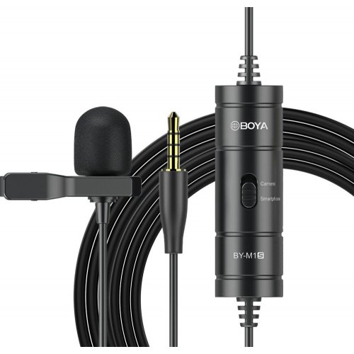 Петличний мікрофон BOYA BY-M1S Black купити в Україні: Київ, Львів, Хмельницький, Тернопіль, Івано-Франківськ | Низька ціна, відгуки, характеристики від TELEMART фото
